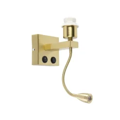 QAZQA Moderne Wandleuchte Gold mit Flexarm - Brescia Combi