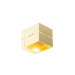 QAZQA Moderne Wandleuchte Gold 9,7 cm – Transfer Groove