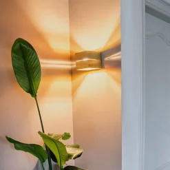 QAZQA Moderne Wandleuchte Gold 9,7 cm – Transfer Groove