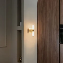 QAZQA Moderne Wandleuchte gold IP44 2-flammig - Bad