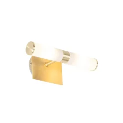 QAZQA Moderne Wandleuchte gold IP44 2-flammig - Bad