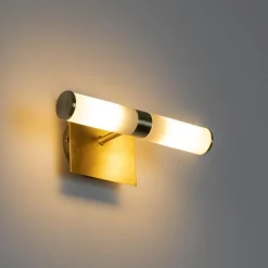 QAZQA Moderne Wandleuchte gold IP44 2-flammig - Bad