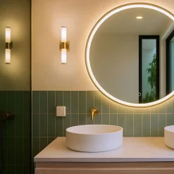 QAZQA Moderne Wandleuchte gold IP44 2-flammig - Bad