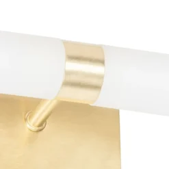 QAZQA Moderne Wandleuchte gold IP44 2-flammig - Bad