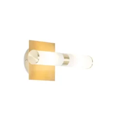 QAZQA Moderne Wandleuchte gold IP44 2-flammig - Bad