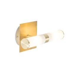 QAZQA Moderne Wandleuchte gold IP44 2-flammig - Bad
