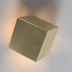 QAZQA Moderne Wandleuchte Gold mit Lichteffekt - Cube
