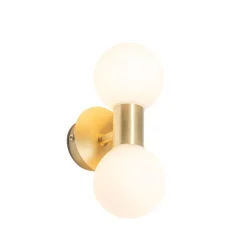 QAZQA Moderne Wandleuchte gold IP44 2-flammig - Cederic