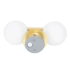 QAZQA Moderne Wandleuchte gold IP44 2-flammig - Cederic