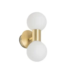 QAZQA Moderne Wandleuchte gold IP44 2-flammig - Cederic