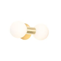 QAZQA Moderne Wandleuchte gold IP44 2-flammig - Cederic