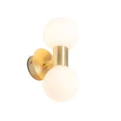 QAZQA Moderne Wandleuchte gold IP44 2-flammig - Cederic