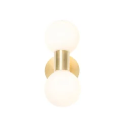 QAZQA Moderne Wandleuchte gold IP44 2-flammig - Cederic