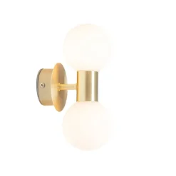 QAZQA Moderne Wandleuchte gold IP44 2-flammig - Cederic