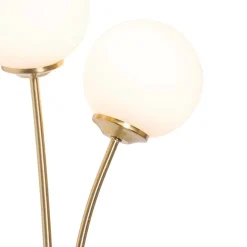 QAZQA Moderne Wandleuchte Gold mit Opalglas 2-flammig - Athens