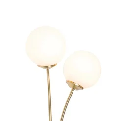 QAZQA Moderne Wandleuchte Gold mit Opalglas 2-flammig - Athens