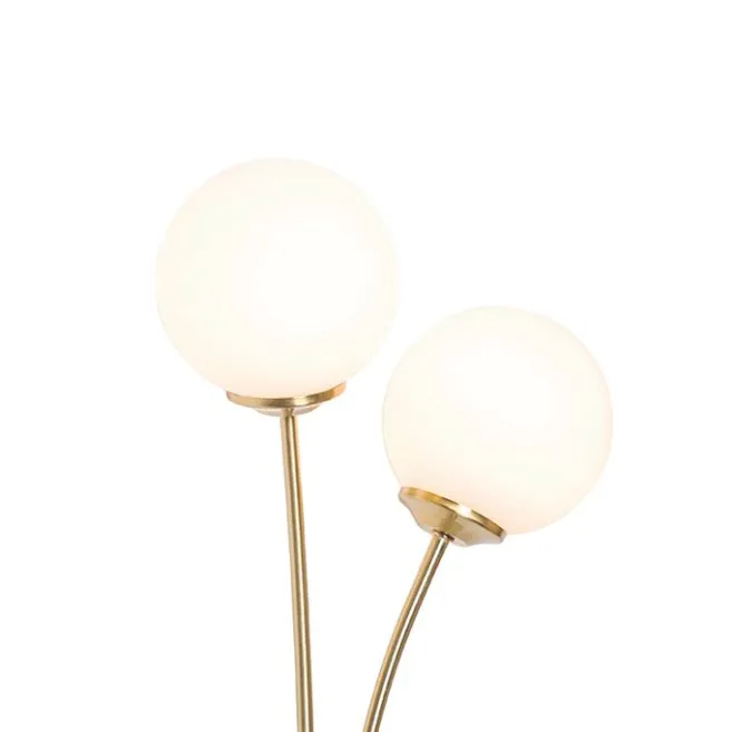 QAZQA Moderne Wandleuchte Gold mit Opalglas 2-flammig - Athens