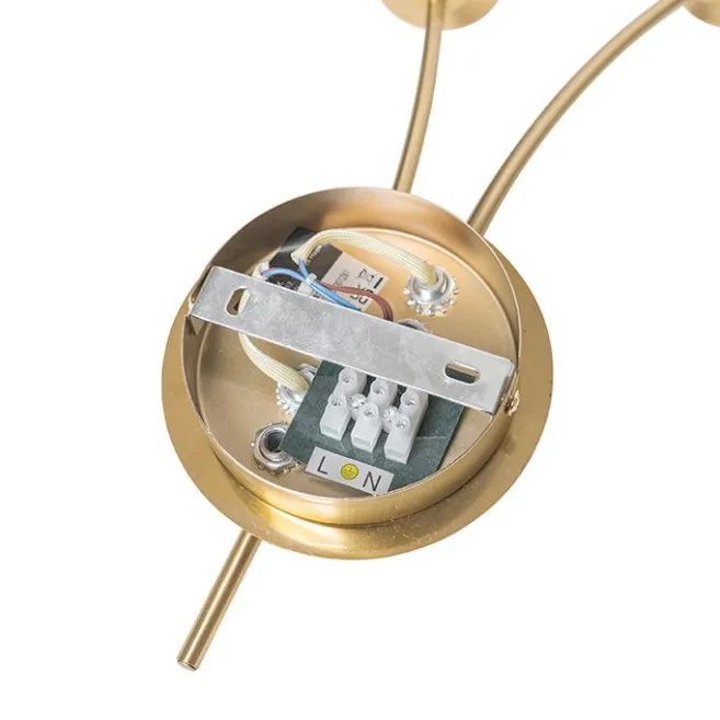 QAZQA Moderne Wandleuchte Gold mit Opalglas 2-flammig - Athens