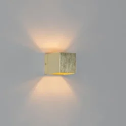 QAZQA Moderne Wandleuchte Gold mit Lichteffekt - Transfer