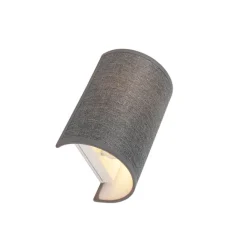 QAZQA Moderne Wandleuchte grau - Simple Drum Jute