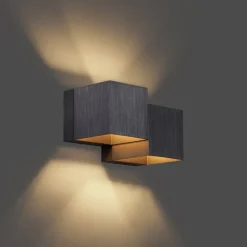 QAZQA Moderne Wandleuchte Gunmetal 2-flammig - Transfer Double