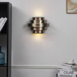 QAZQA Moderne Wandleuchte Gunmetal inkl. LED 3-Stufen-Dimmbar - Lines