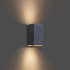 QAZQA Moderne Wandleuchte in Gunmetal-Optik, quadratisch, 2-flammig GU10 50mm - Sandy