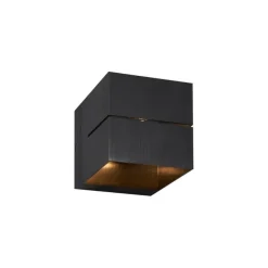 QAZQA Moderne Wandleuchte in Gunmetal-Optik mit Lichteffekt - Transfer Groove