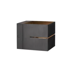 QAZQA Moderne Wandleuchte in Gunmetal-Optik mit Lichteffekt - Transfer Groove