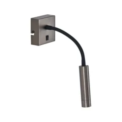 QAZQA Moderne Wandleuchte in Gunmetal mit USB-C-Anschluss - Gosna