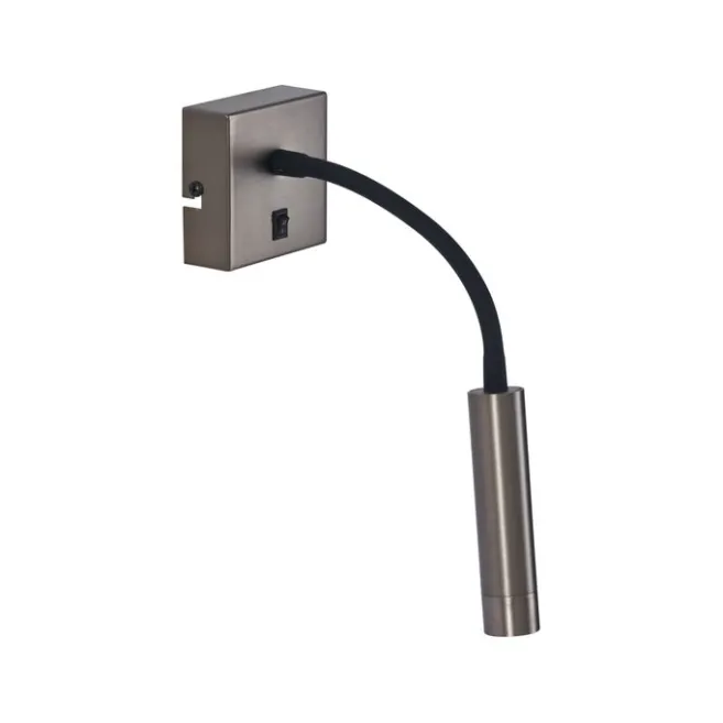 QAZQA Moderne Wandleuchte in Gunmetal mit USB-C-Anschluss - Gosna