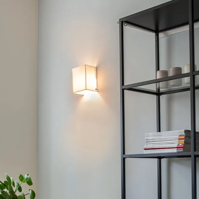 QAZQA Moderne Wandleuchte Jute Weiß mit Stoffschirm - Vete