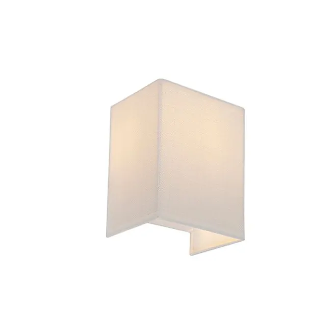 QAZQA Moderne Wandleuchte Jute Weiß mit Stoffschirm - Vete