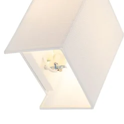 QAZQA Moderne Wandleuchte Jute Weiß mit Stoffschirm - Vete