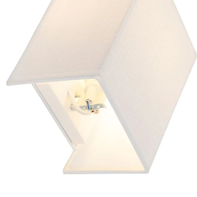 QAZQA Moderne Wandleuchte Jute Weiß mit Stoffschirm - Vete