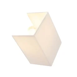 QAZQA Moderne Wandleuchte Jute Weiß mit Stoffschirm - Vete