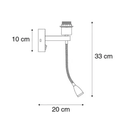 QAZQA Moderne Wandleuchte Kupfer mit Flexarm - Brescia Combi
