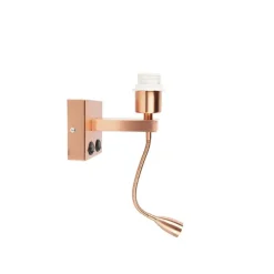 QAZQA Moderne Wandleuchte Kupfer mit Flexarm - Brescia Combi