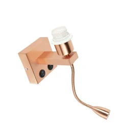 QAZQA Moderne Wandleuchte Kupfer mit Flexarm - Brescia Combi