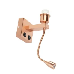 QAZQA Moderne Wandleuchte Kupfer mit Flexarm - Brescia Combi