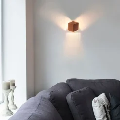 QAZQA Moderne Wandleuchte Kupfer mit Lichteffekt - Cube