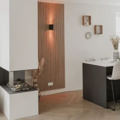 QAZQA Moderne Wandleuchte quadratisch schwarz - Sandy