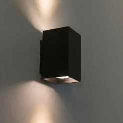 QAZQA Moderne Wandleuchte quadratisch schwarz - Sandy