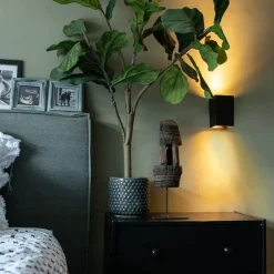 QAZQA Moderne Wandleuchte quadratisch schwarz - Sandy