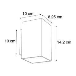 QAZQA Moderne Wandleuchte quadratisch schwarz - Sandy
