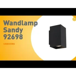 QAZQA Moderne Wandleuchte quadratisch schwarz - Sandy