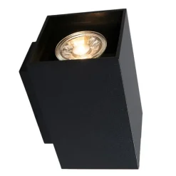 QAZQA Moderne Wandleuchte quadratisch schwarz - Sandy