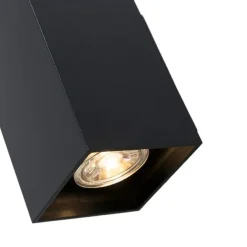 QAZQA Moderne Wandleuchte quadratisch schwarz - Sandy