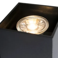 QAZQA Moderne Wandleuchte quadratisch schwarz - Sandy