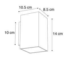 QAZQA Moderne Wandleuchte quadratisch weiß - Sandy